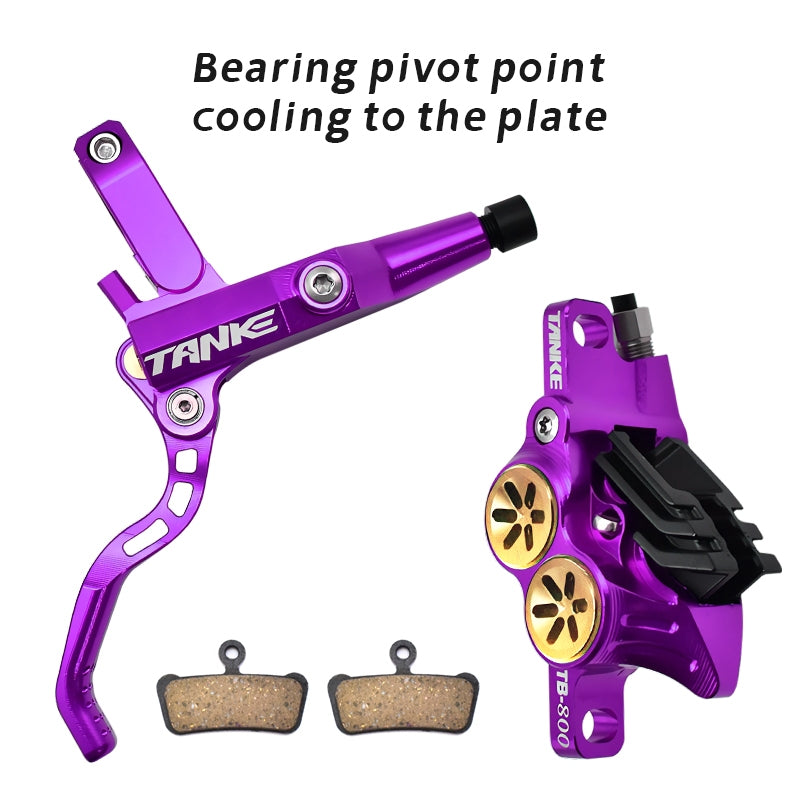 TANKE MTB 4 Piston Hydraulic Disc Brake 900/1700mm 4 Piston Resin Brake Pads Oil Pressure AM DH Road MTB Ultralight Disc Brake