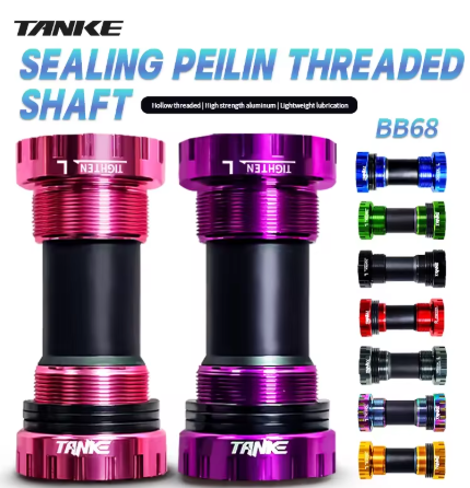 Pedalier de bicicleta TANKE BB de aleación de aluminio de 68/73 mm con rodamiento sellado para MTB, tipo rosca, eje de cigüeñal de 68/73 mm para MTB, eje de movimiento central para bicicleta de montaña/carretera.