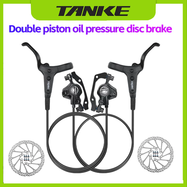 TANKE TB500 MTB Bicycle Hydraulic Disc Brake 160mm Rotor Oil Caliper Plate Front And Rear Mountain Bike Clamp Cnc Parts  Hydraulic Brakes MTB