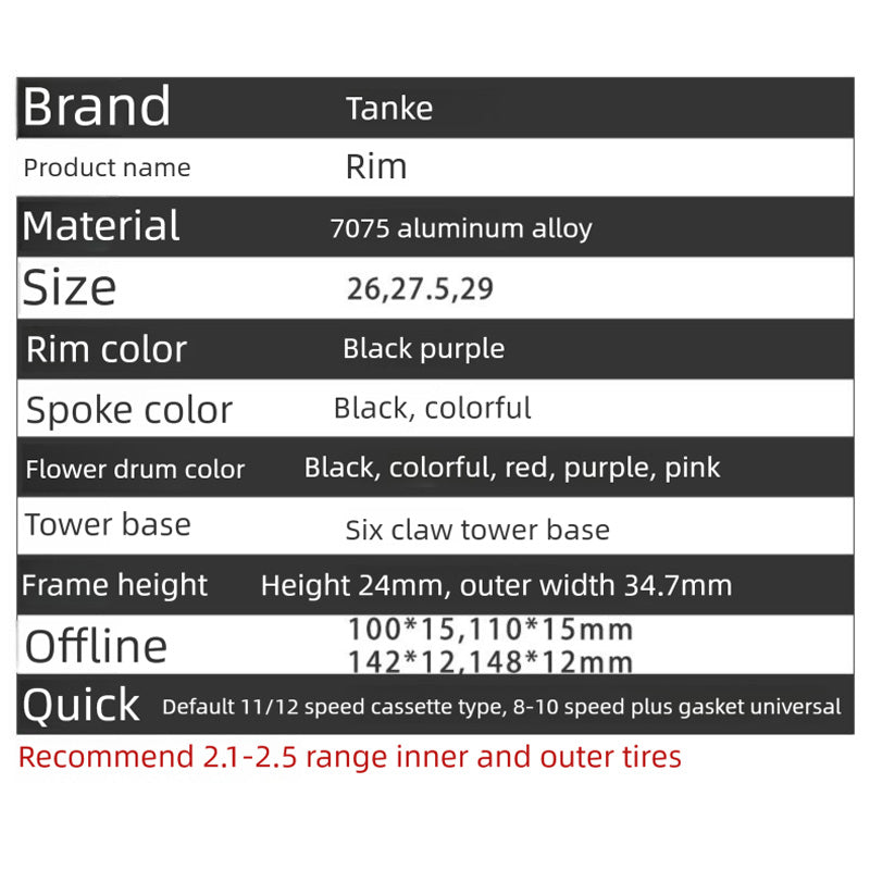 Llanta de bicicleta TANKE WTB (2 piezas) de doble pared con ojales para bicicleta de montaña 
