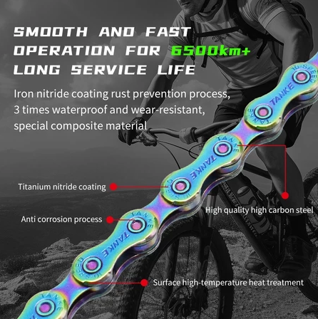 Cadena TANKE X11 para bicicleta de montaña, 10 velocidades, 8, 9, 10, 11 y 12 velocidades, compatible con Shimano y Sram. 