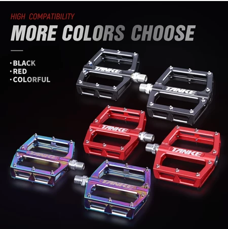 Pedales de bicicleta TANKE TP-20 ultraligeros de aleación de aluminio, coloridos, con rodamientos huecos antideslizantes, accesorios para bicicleta de montaña, pedales MTB 