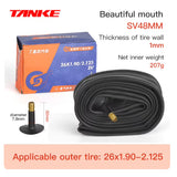 TANKE Fahrradschlauch 26 27,5 29 Zoll MTB-Fahrradreifen SV48mm Schrader-Ventil Superleichte Antioxidations-Fahrradteile 