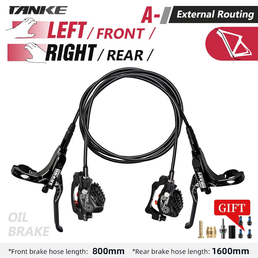 TANKE MTB4Piston Hydraulic DiscBrake Bicycle Resin Pad Caliper Front And Rear Grips160Mm RotorTb-600
