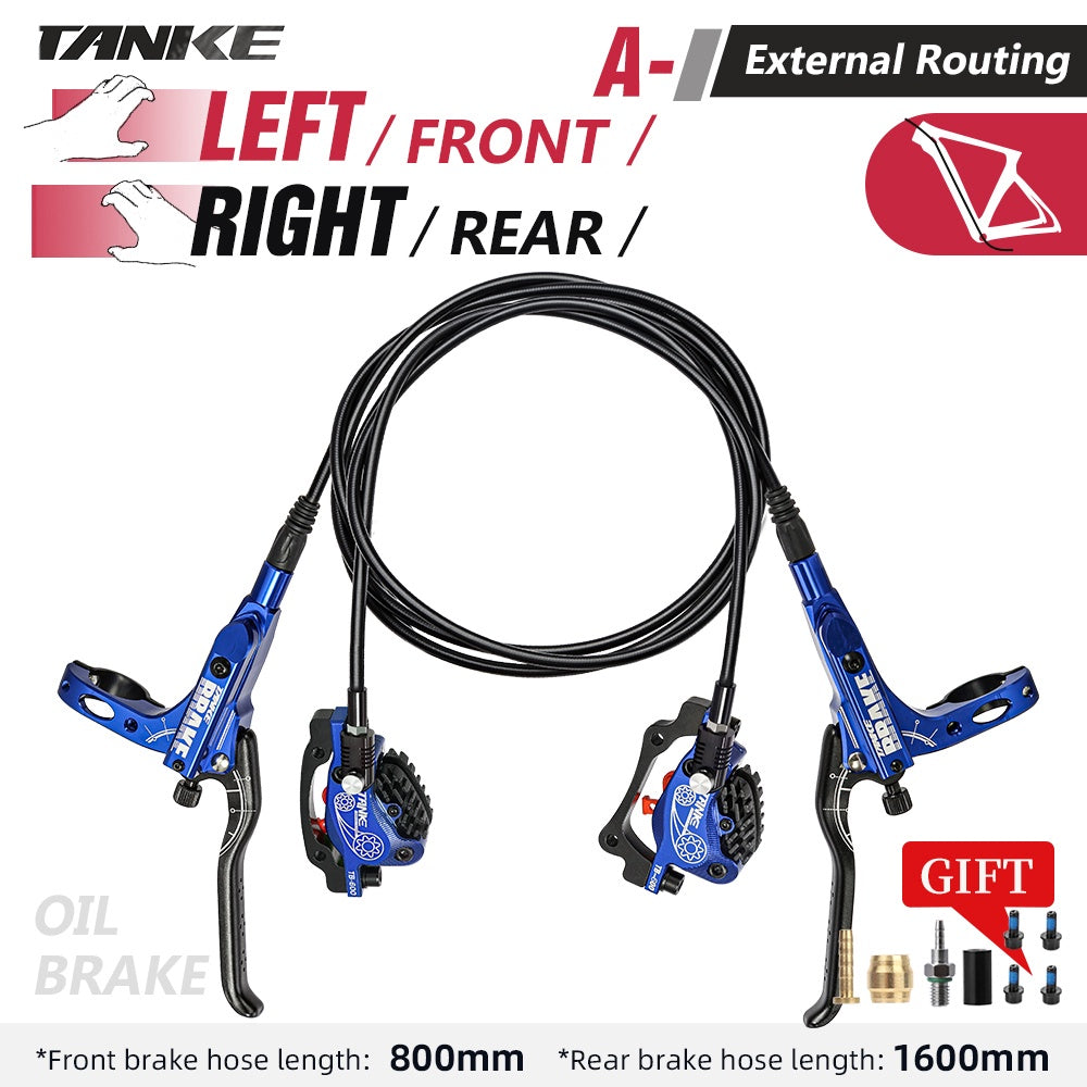 TANKE MTB4Piston Hydraulic DiscBrake Bicycle Resin Pad Caliper Front And Rear Grips160Mm RotorTb-600