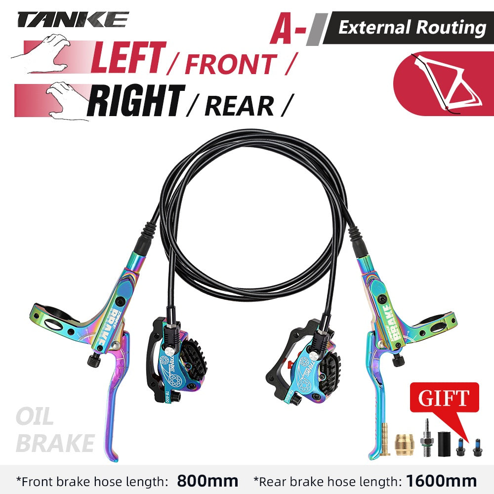 TANKE MTB4Piston Hydraulic DiscBrake Bicycle Resin Pad Caliper Front And Rear Grips160Mm RotorTb-600