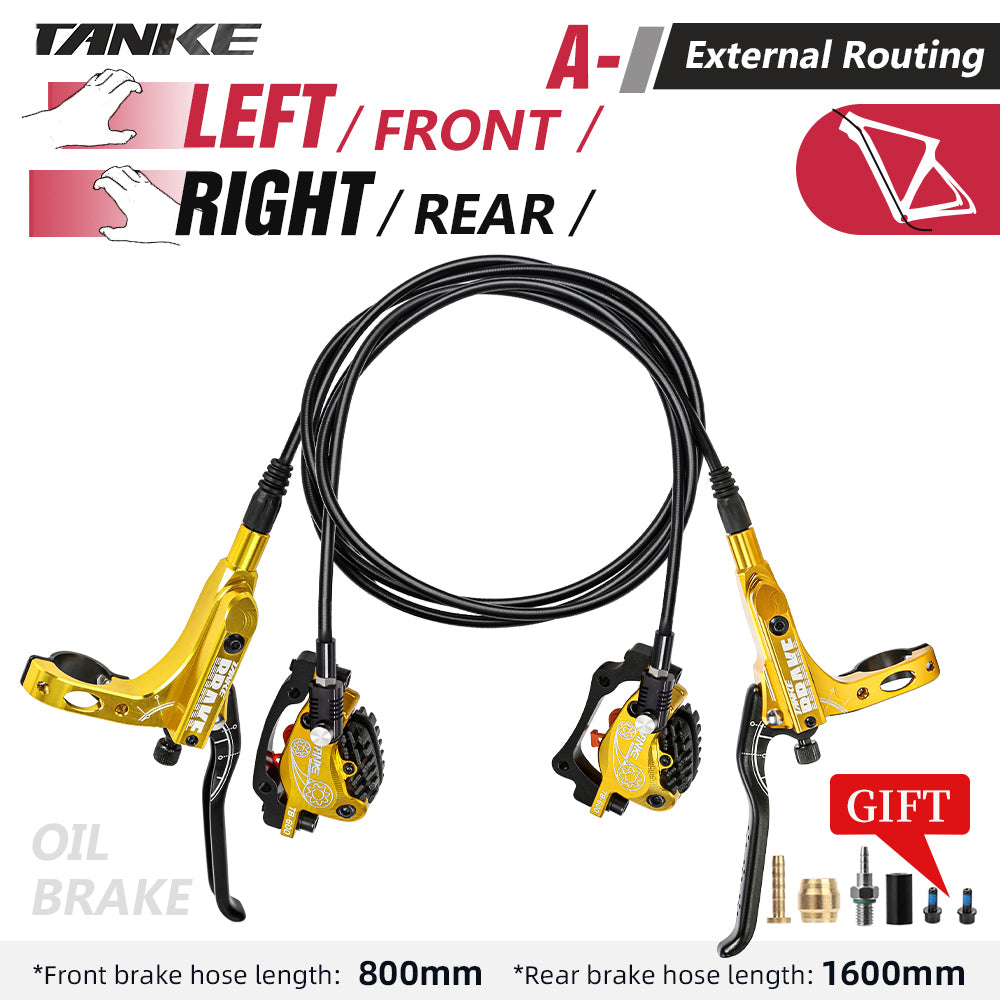 TANKE MTB4Piston Hydraulic DiscBrake Bicycle Resin Pad Caliper Front And Rear Grips160Mm RotorTb-600