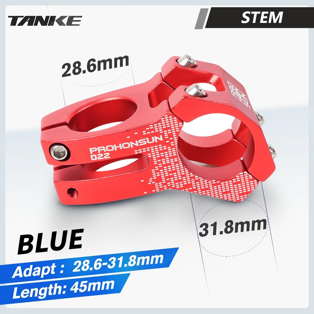 Potencia para bicicleta de carretera TANKE-MTB, piezas de aleación de aluminio CNC, manillar corto de alta resistencia, 022 XC AM, 25,4 mm, 28,6 mm, 31,8 mm con tapa 