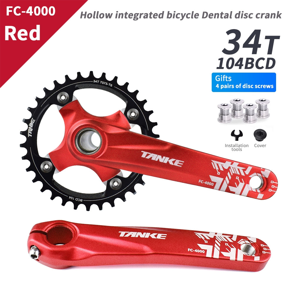 TANKE MTB  Bicycle Crank 104 BCD CNC Untralight Crank Arm MTB/Road Crankset Bottom axis