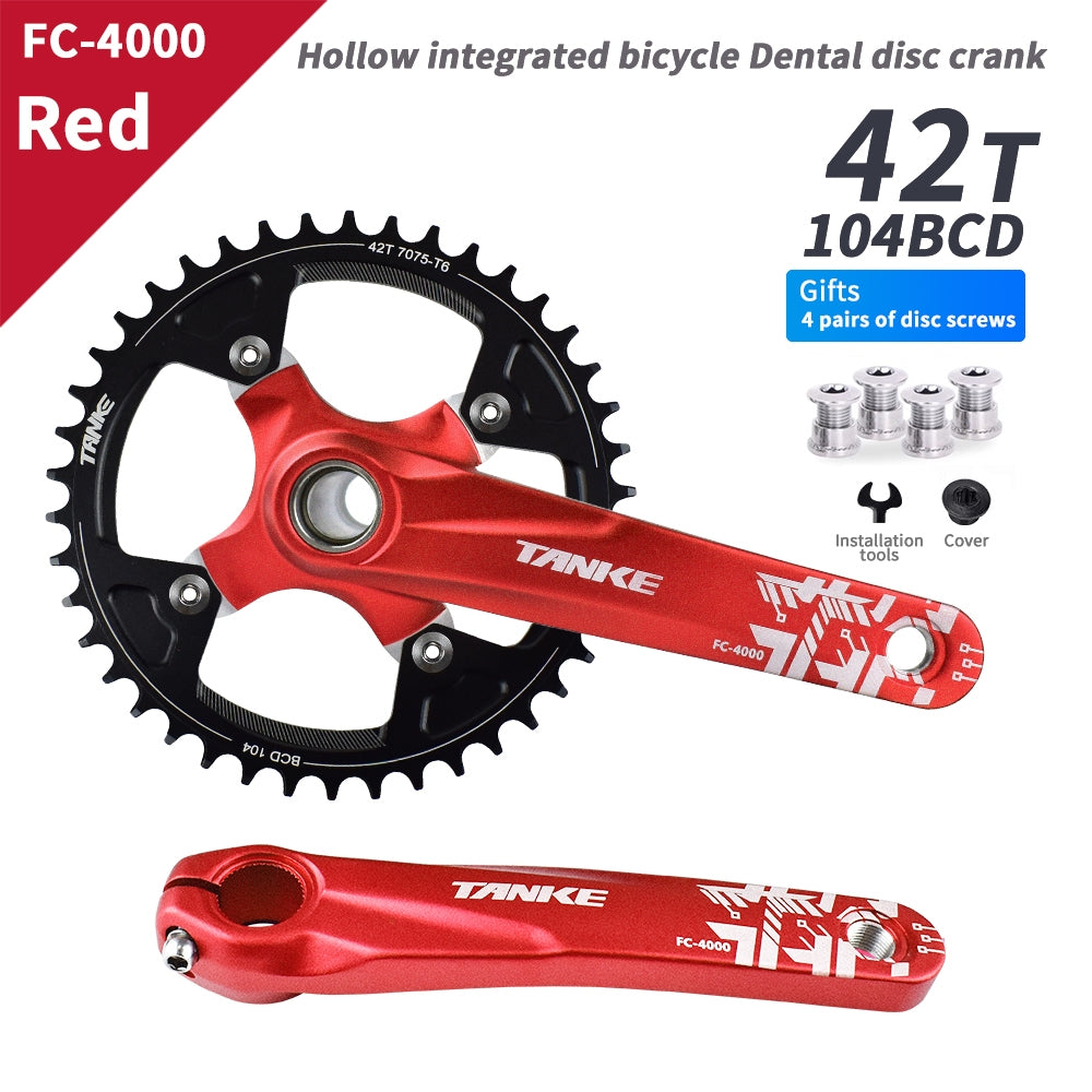 TANKE MTB  Bicycle Crank 104 BCD CNC Untralight Crank Arm MTB/Road Crankset Bottom axis