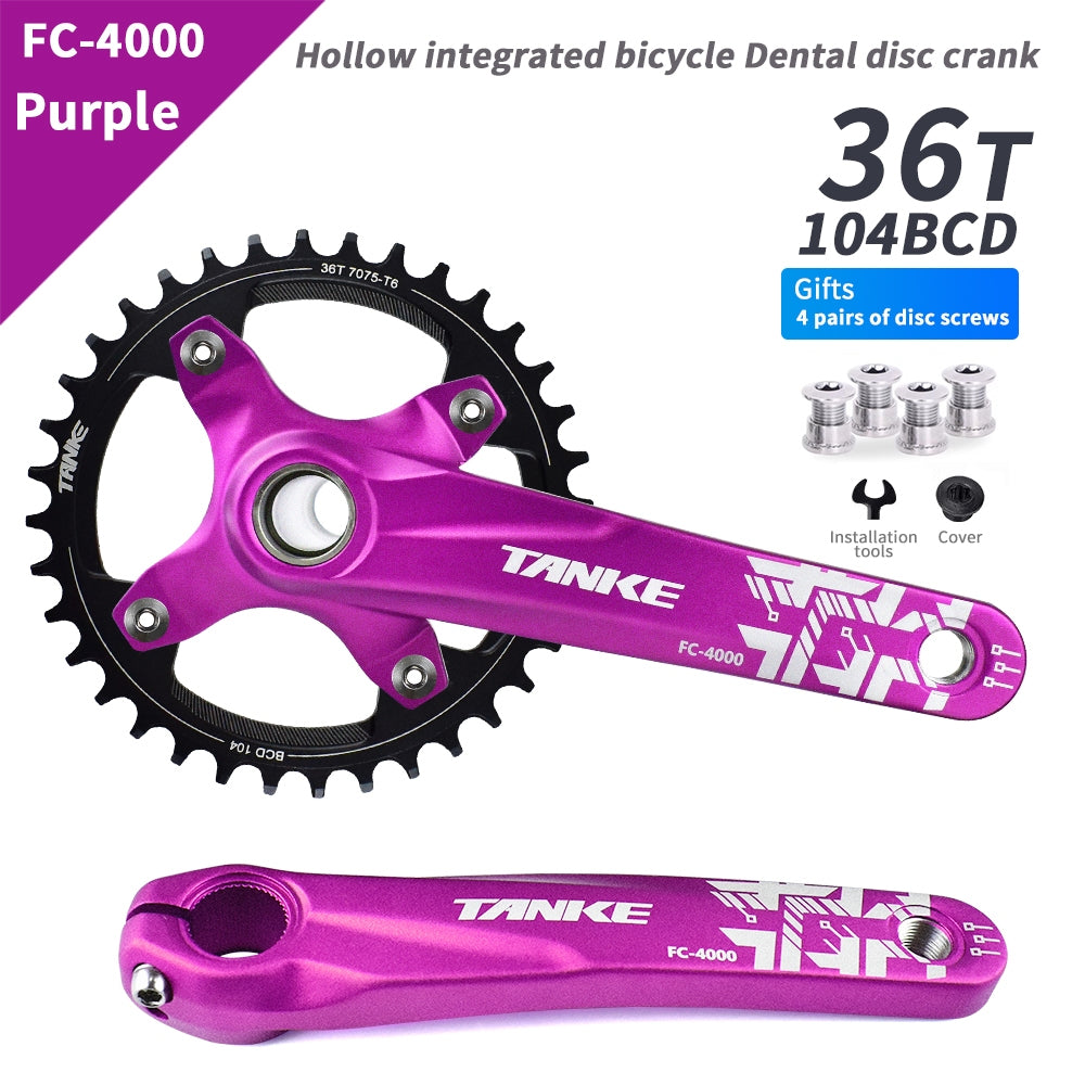 TANKE MTB  Bicycle Crank 104 BCD CNC Untralight Crank Arm MTB/Road Crankset Bottom axis