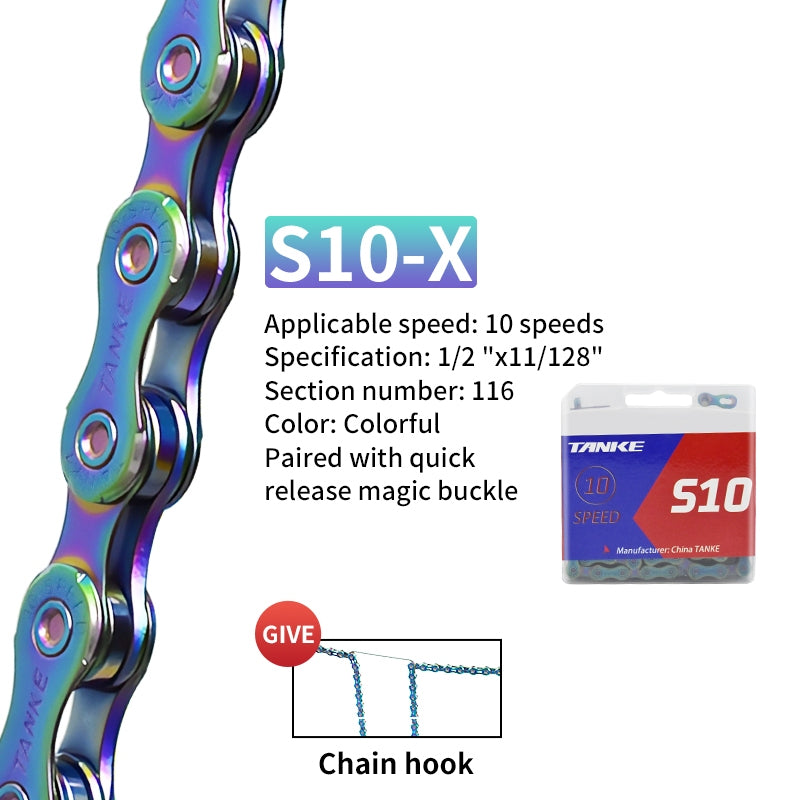 Cadena TANKE X11 para bicicleta de montaña, 10 velocidades, 8, 9, 10, 11 y 12 velocidades, compatible con Shimano y Sram. 