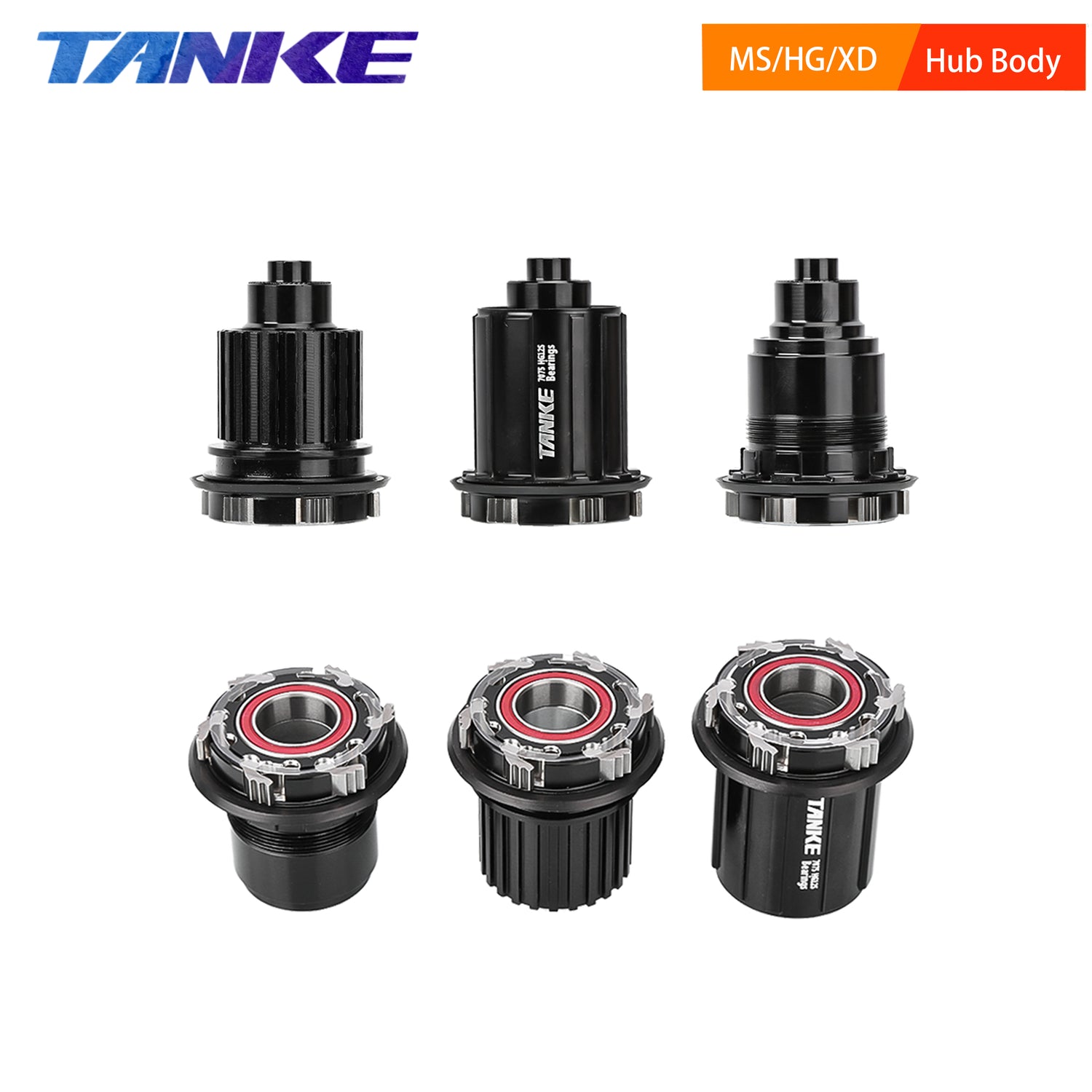 TANKE MTB-Radantrieb 6-Backen XD/HG/MS, 135QR/142 Durchgangswellenabdeckung 12mm Lagerturmsockel
