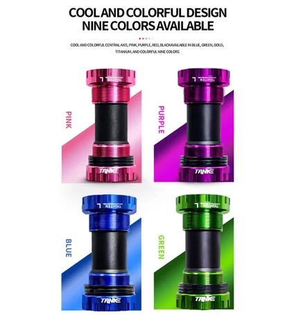 TANKE BB Bike Bottom Bracket Aluminum Alloy 68/73mm MTB Sealed Bearing Thread Type Bottom Bracket 68/73mm MTB Bike Crank Axis  MTB/Road Bike central movemnt Axis