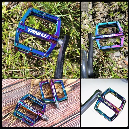 Pedales de bicicleta TANKE TP-20 ultraligeros de aleación de aluminio, coloridos, con rodamientos huecos antideslizantes, accesorios para bicicleta de montaña, pedales MTB 