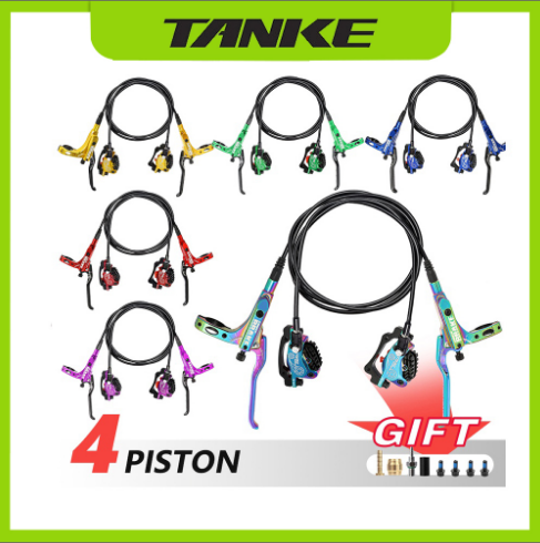 TANKE MTB4Piston Hydraulic DiscBrake Bicycle Resin Pad Caliper Front And Rear Grips160Mm RotorTb-600