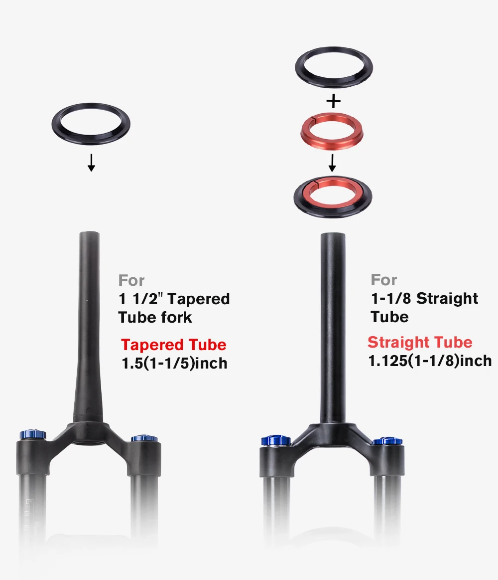 TANKE-MTB Mountain Bike Bowl Group, Aluminum Alloy Headset,Tapered Straight Fork Bearing,44-44mm/52/55/56mm,11/8 