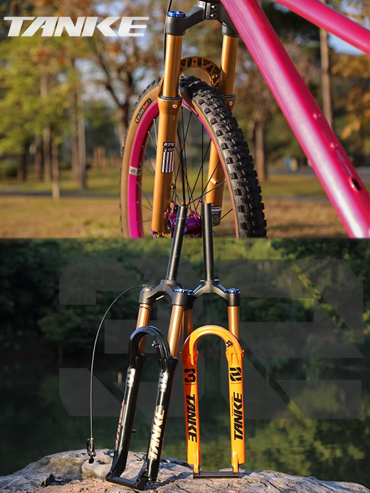 Horquilla de suspensión neumática para bicicleta de montaña TANKE de 32 pulgadas, 26/27,5/29 pulgadas, 100 mm de recorrido
